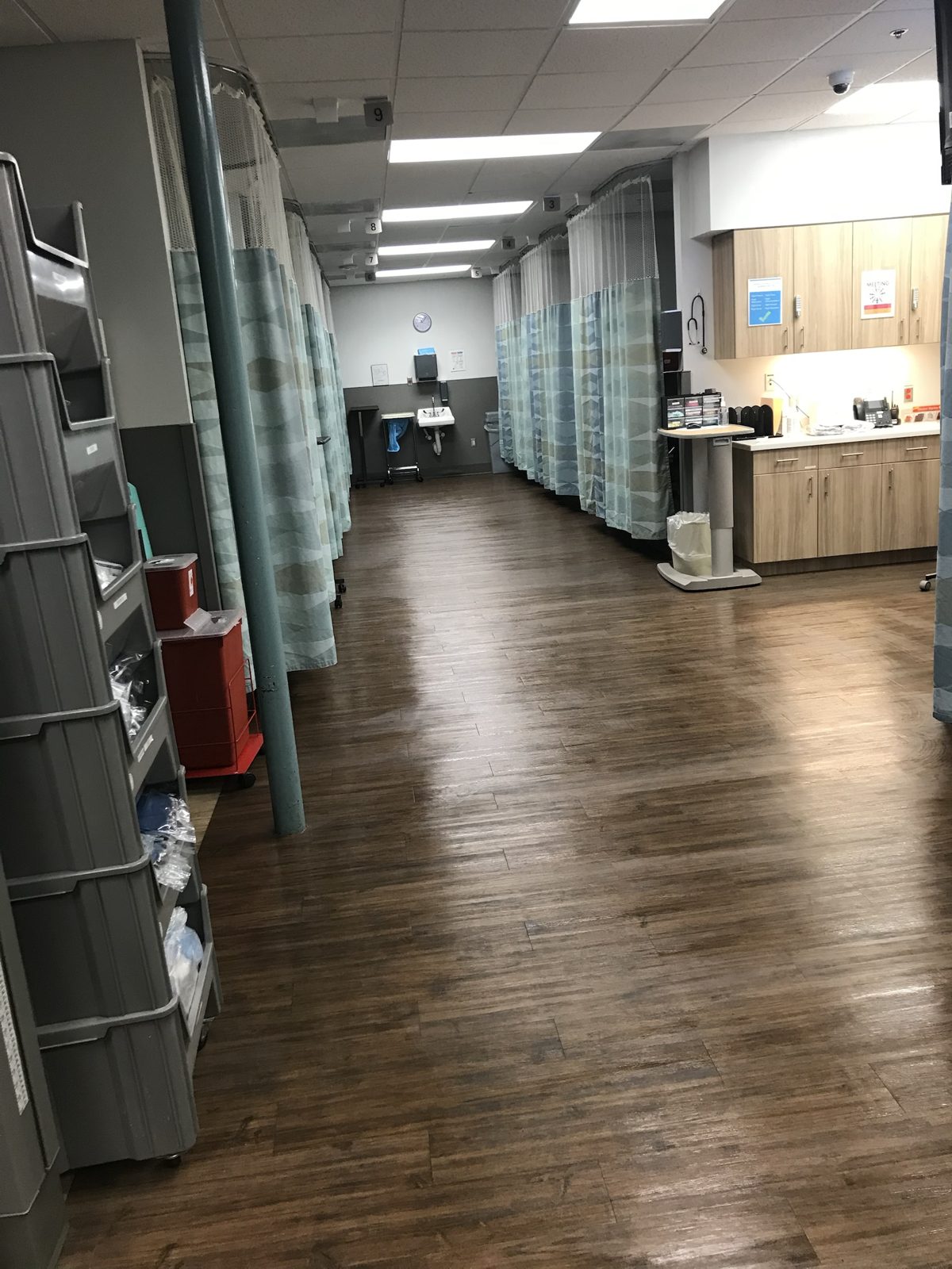 Clinic treatment area with polished floors