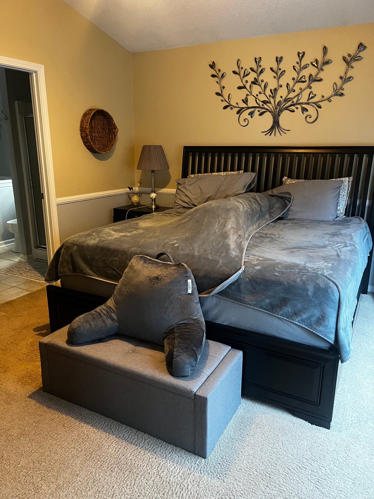 Master bedroom with freshly made bed
