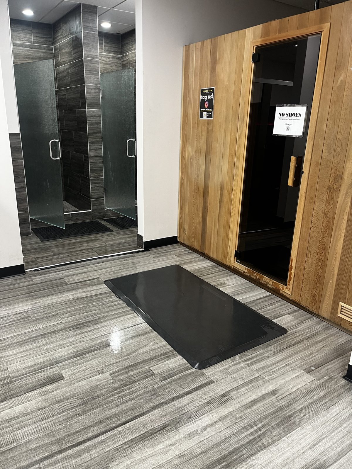 Showers and sauna area